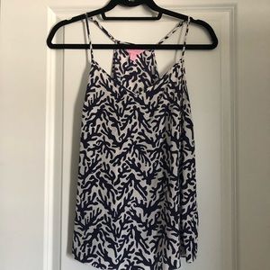 100% silk patterned tank top